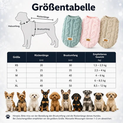 Hundemantel Größentabelle 