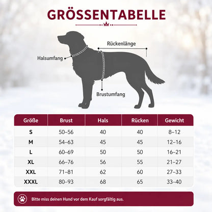 Hundemantel Größentabelle