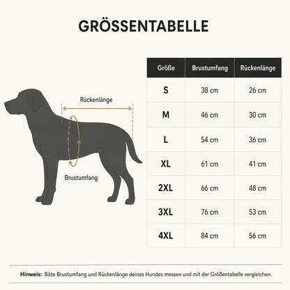 Hundemantel wasserdicht Größentabelle