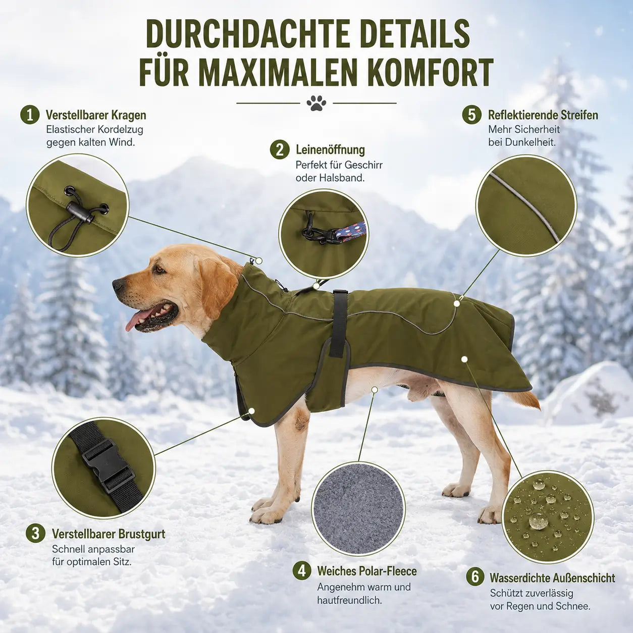 Hundemantel wasserdicht Produktmerkmale