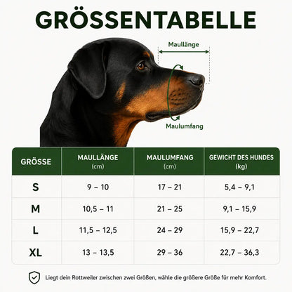 Hundemaulkorb Größentabelle