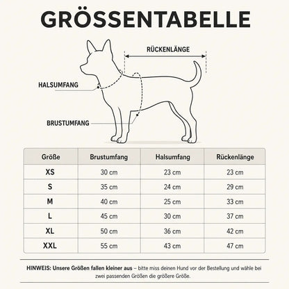 Hundepullover Größentabelle