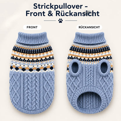 Hundepullover Vintage | Warmer Strickpullover für kleine Hunde