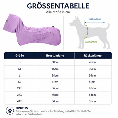 Hundemantel Regenjacke | Wasserdicht & atmungsaktiv für Hunde