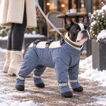 Hundeschuhe Winter | Pfotenschutz mit verstellbaren Hosenträgern