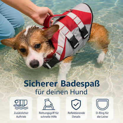 Hundeschwimmweste Funktionsübersicht 