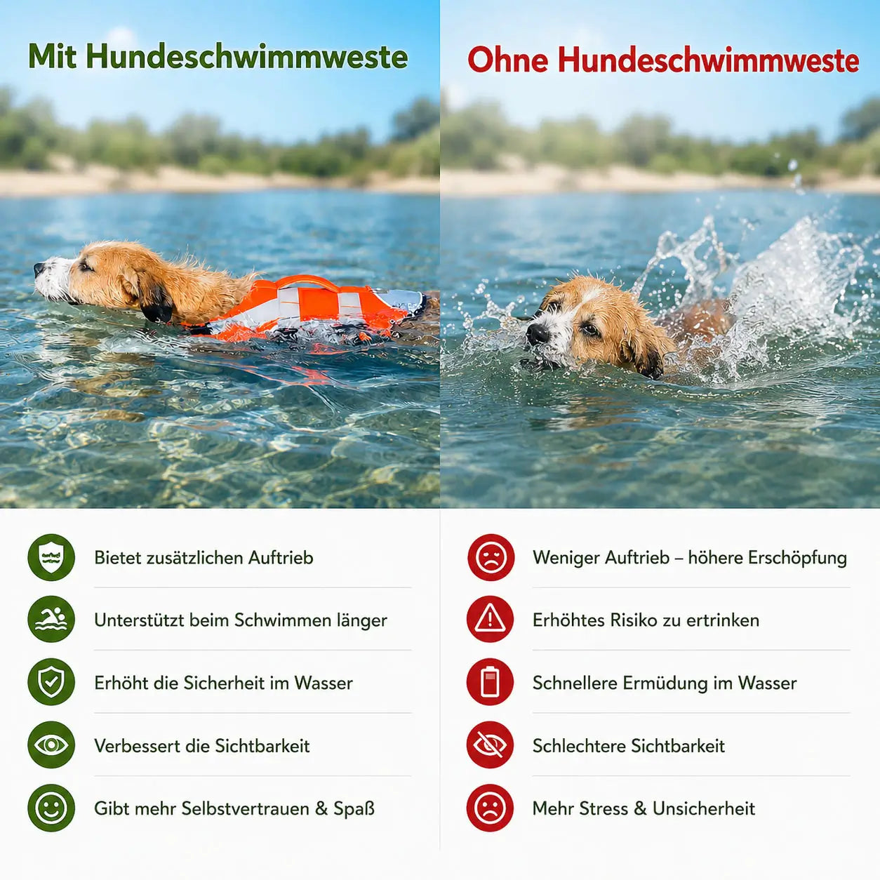 Hundeschwimmweste Problem & Lösung