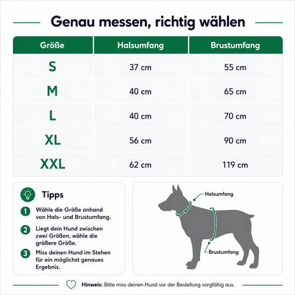 Hundeschwimmweste Größentabelle 