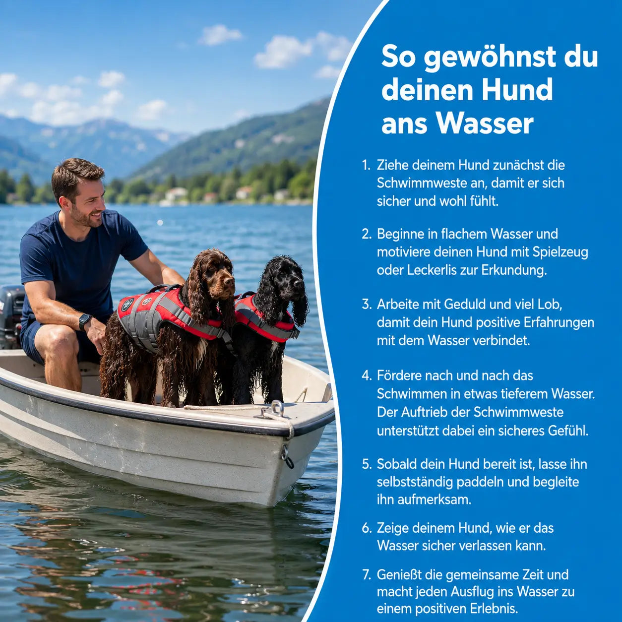 Hundeschwimmweste Funktionsübersicht 