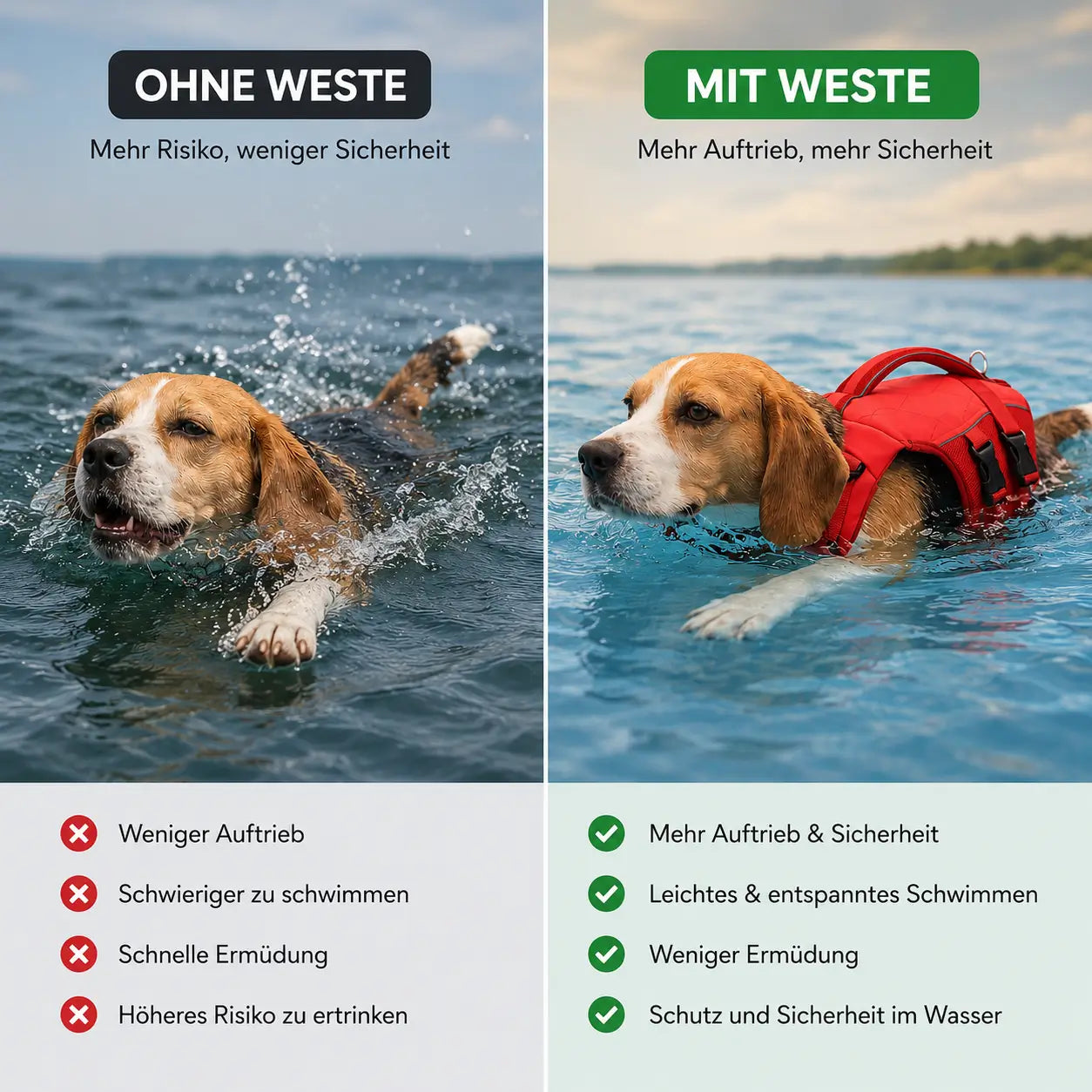 Hundeschwimmweste Problem & Lösung