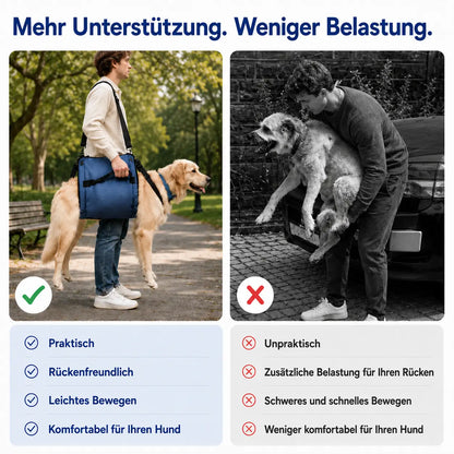 Hundetragehilfe mit Griff | Inklusive gratis Schutzkragen für Hunde & Katzen