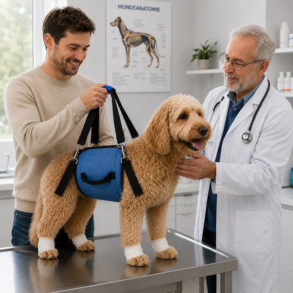 Hundetragehilfe mit Griff | Inklusive gratis Schutzkragen für Hunde & Katzen
