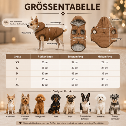 Hundewinterjacke Größentabelle