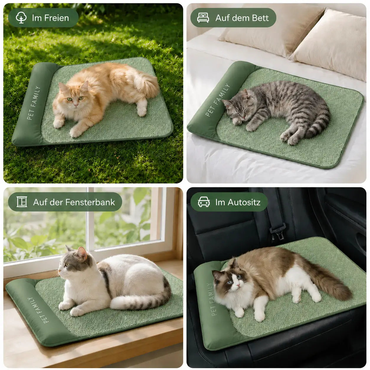 Katzen mit kühlendes katzenbett 