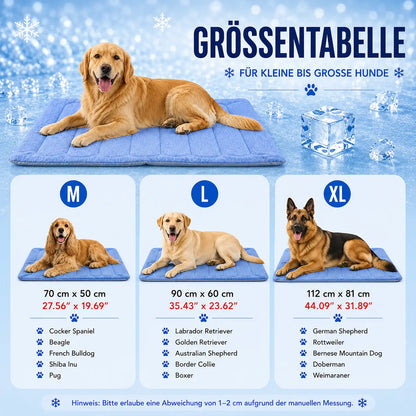Kühlmatte Hund Größentabelle 