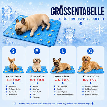 Kuhlmatte Größentabelle 