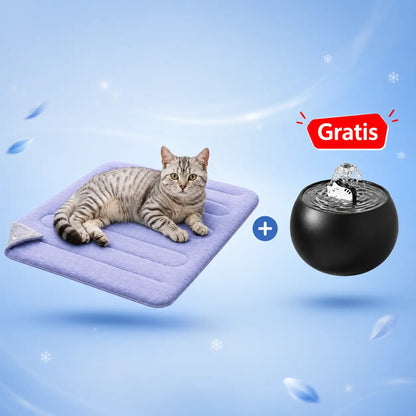 Kühlmatte für Katzen | inkl. Gratis Keramik Katzenbrunnen