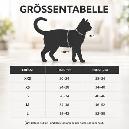 Katzen Geschirr mit Leine Kariert Reflektierend Atmungsaktiv