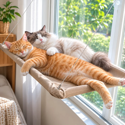 Katzenbett Fensterliege | Faltbare Hängematte mit Saugnäpfen