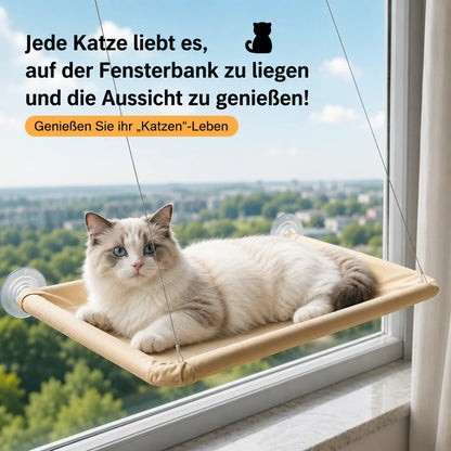 Katzenbett Fensterliege | Faltbare Hängematte mit Saugnäpfen