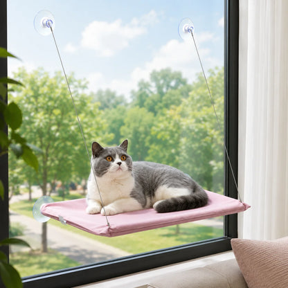 Katzenbett Fensterliege | Faltbare Hängematte mit Saugnäpfen