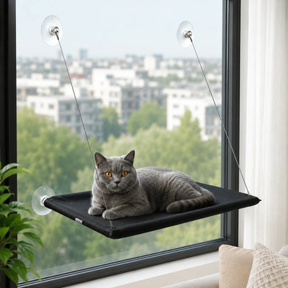 Katzenbett Fensterliege | Faltbare Hängematte mit Saugnäpfen