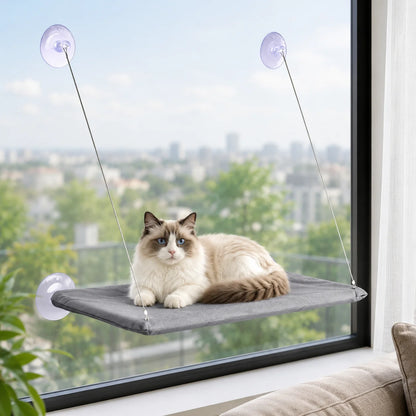 Katzenbett Fensterliege | Faltbare Hängematte mit Saugnäpfen