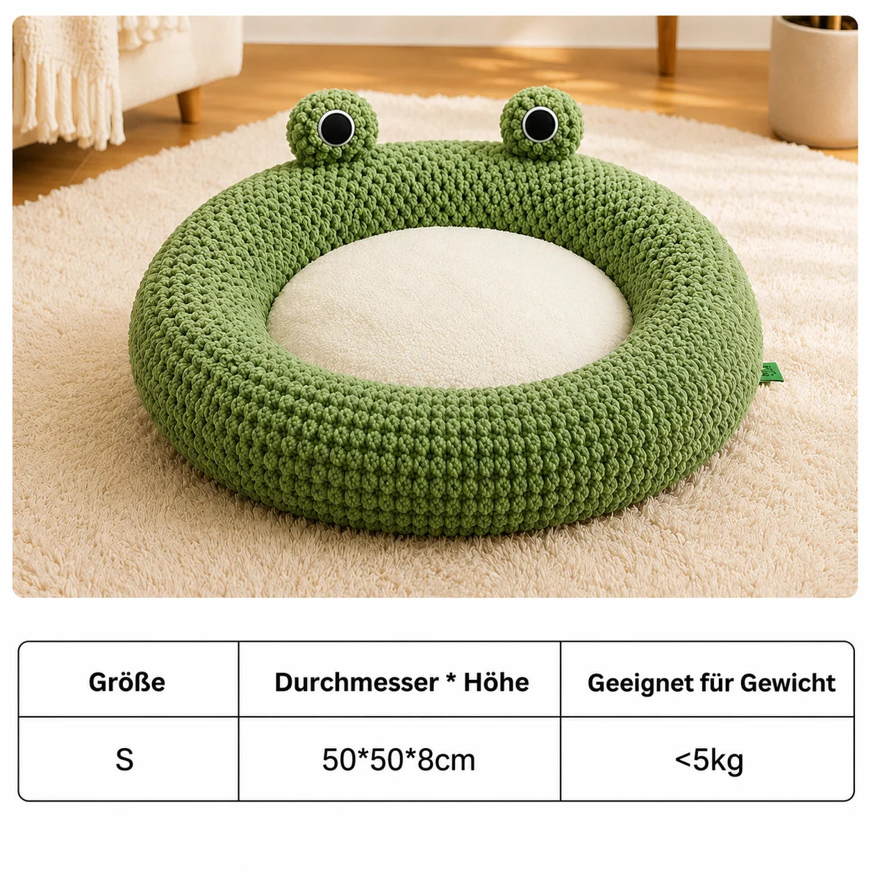 Katzenbett Größentabelle 