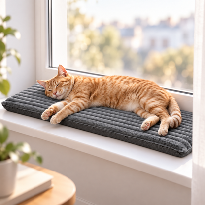 Katzenbett Winter | Selbstwärmende Katzenmatte für Fensterbank