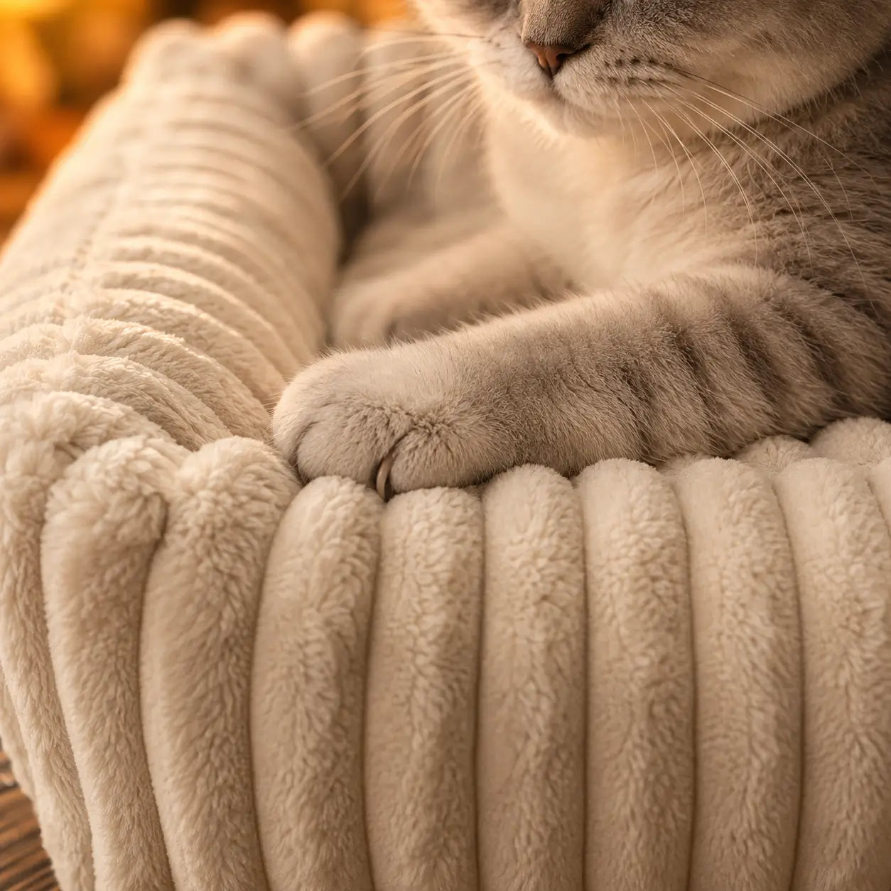 Katzenbett Winter Detailaufnahme