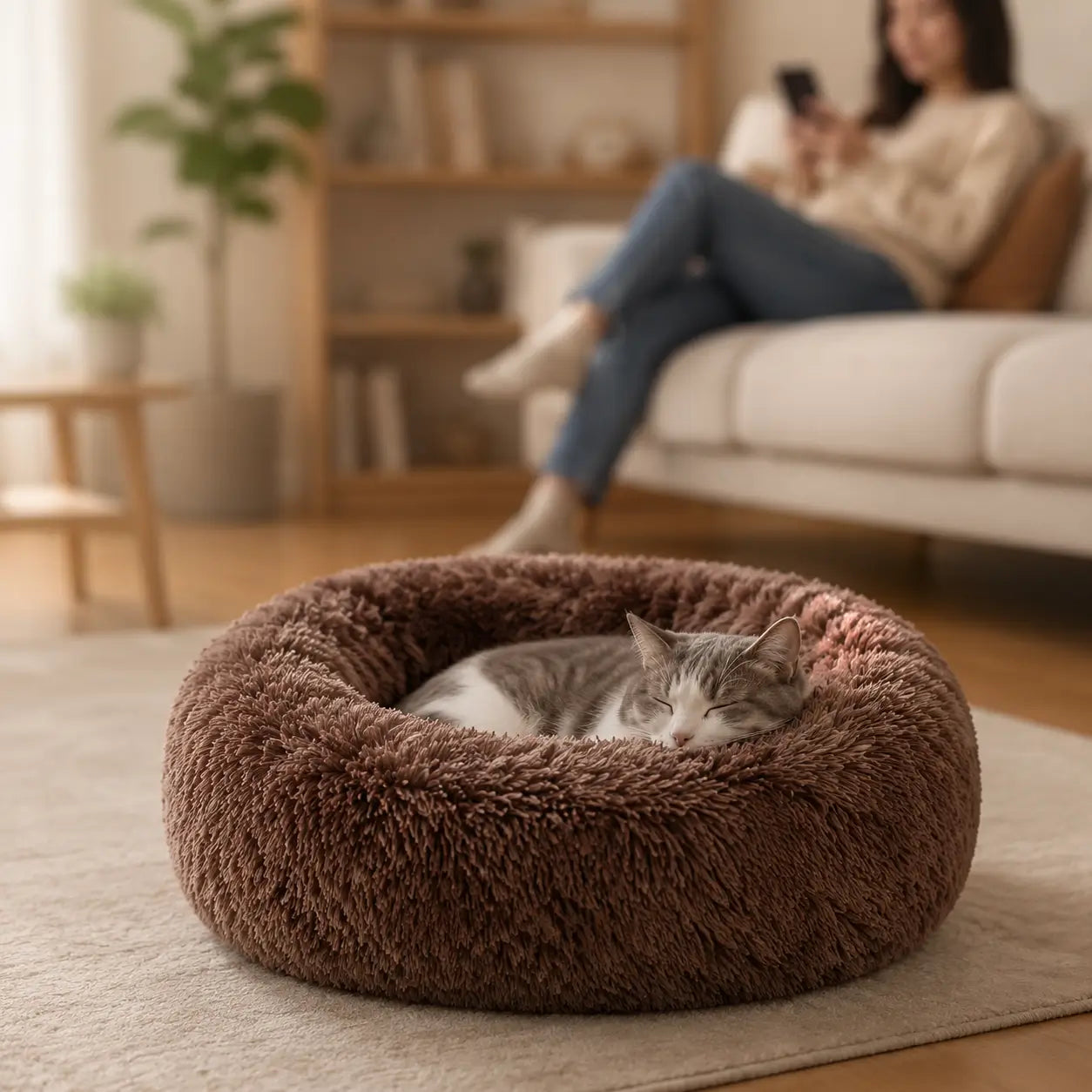 Katzenbett rund Lifestyle-Bild 