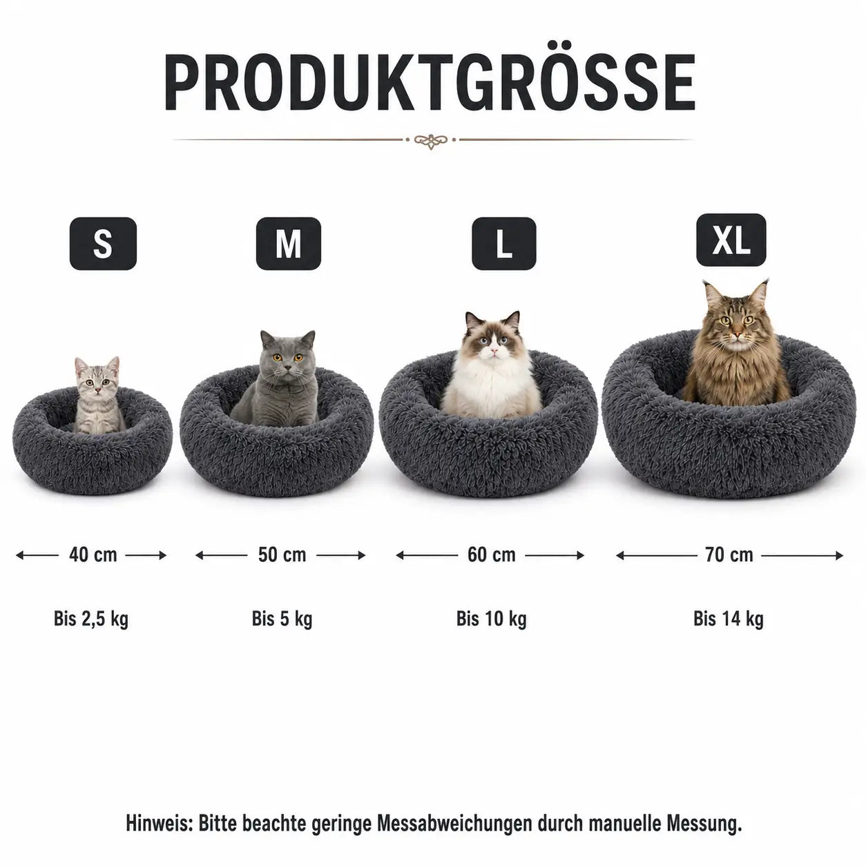 Katzenbett rund Produktgröße