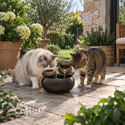Katzenbrunnen Keramik | Leiser Trinkbrunnen für Katzen 1,5 L