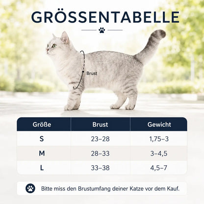 Katzengeschirr Größentabelle