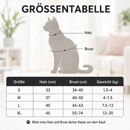 Katzengeschirr Größentabelle