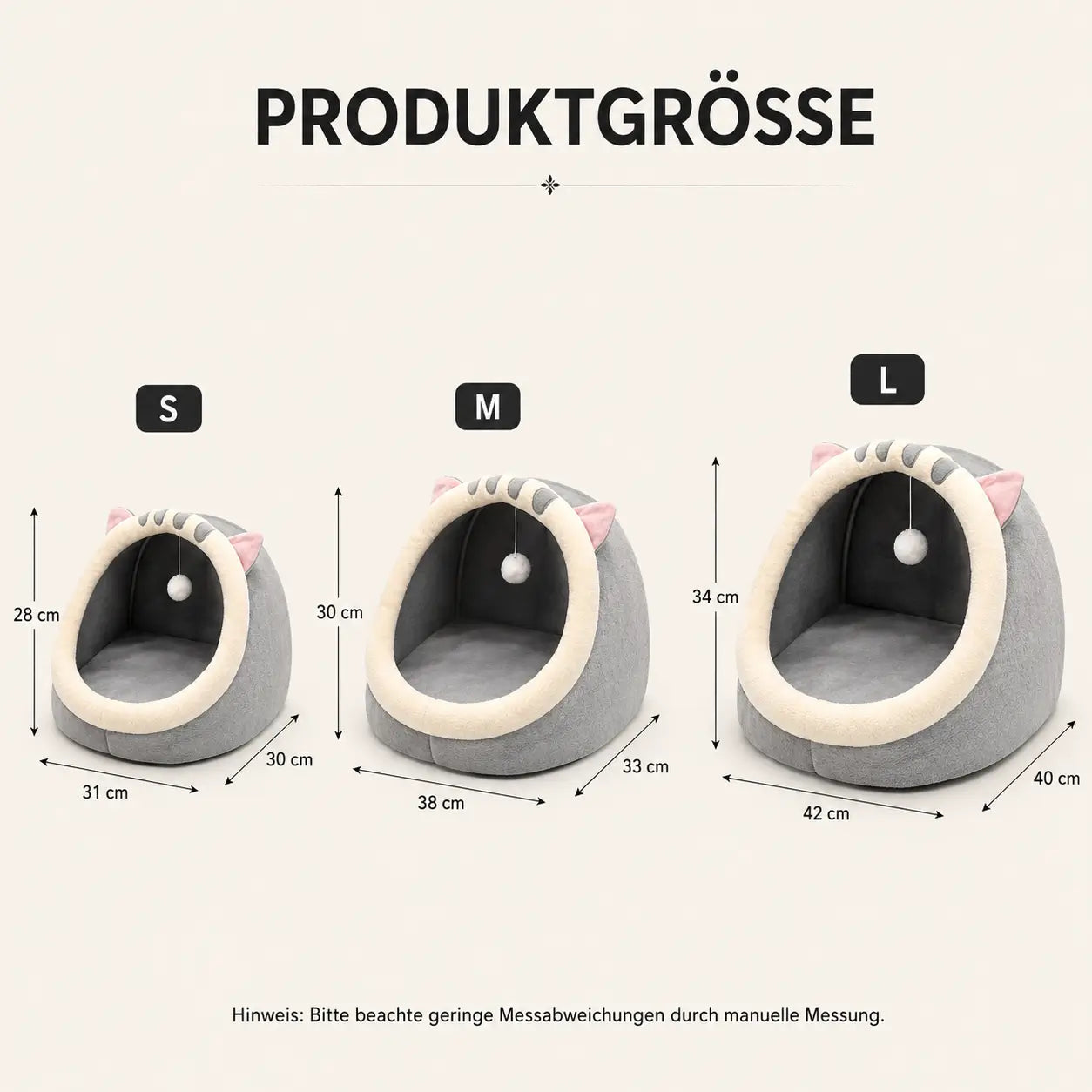Katzenhöhle Produktgröße