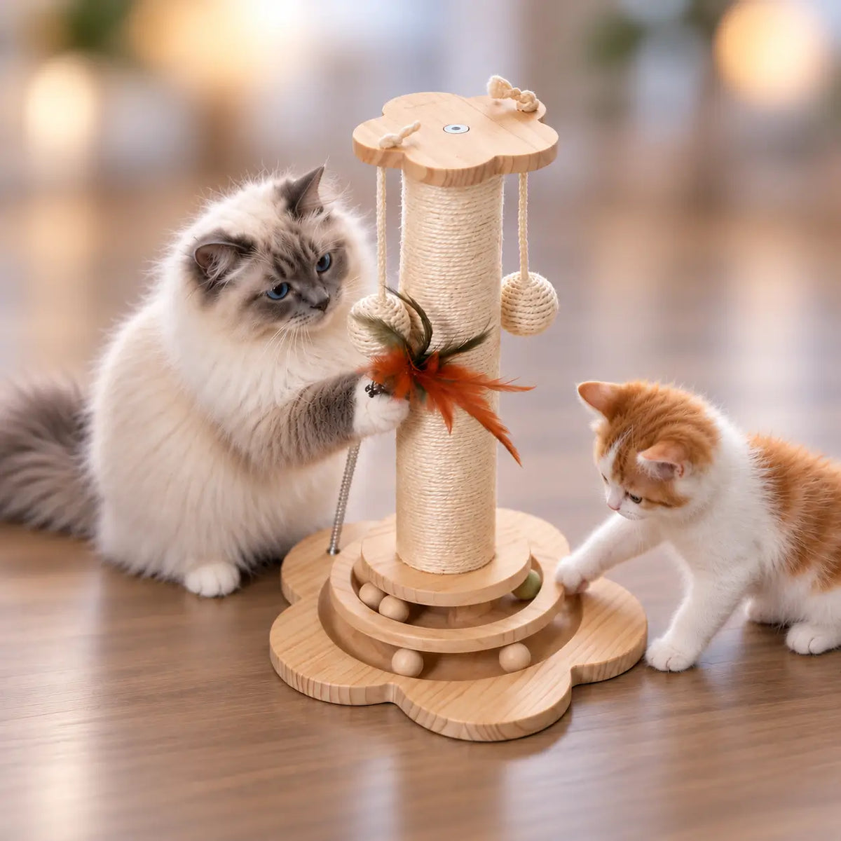 Katzenkratzbaum aus Holz Hauptbild