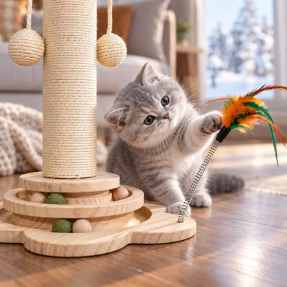 Katzenkratzbaum aus Holz Lifestyle-Bild