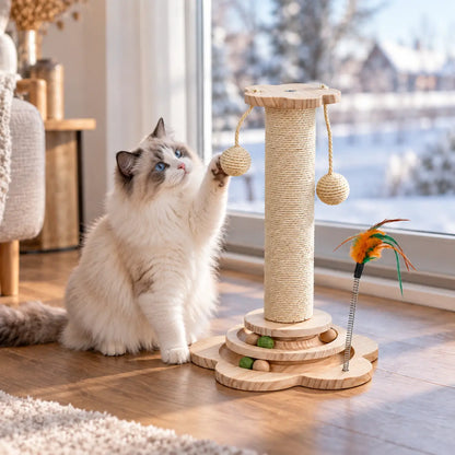 Katzenkratzbaum aus Holz Lifestyle-Bild
