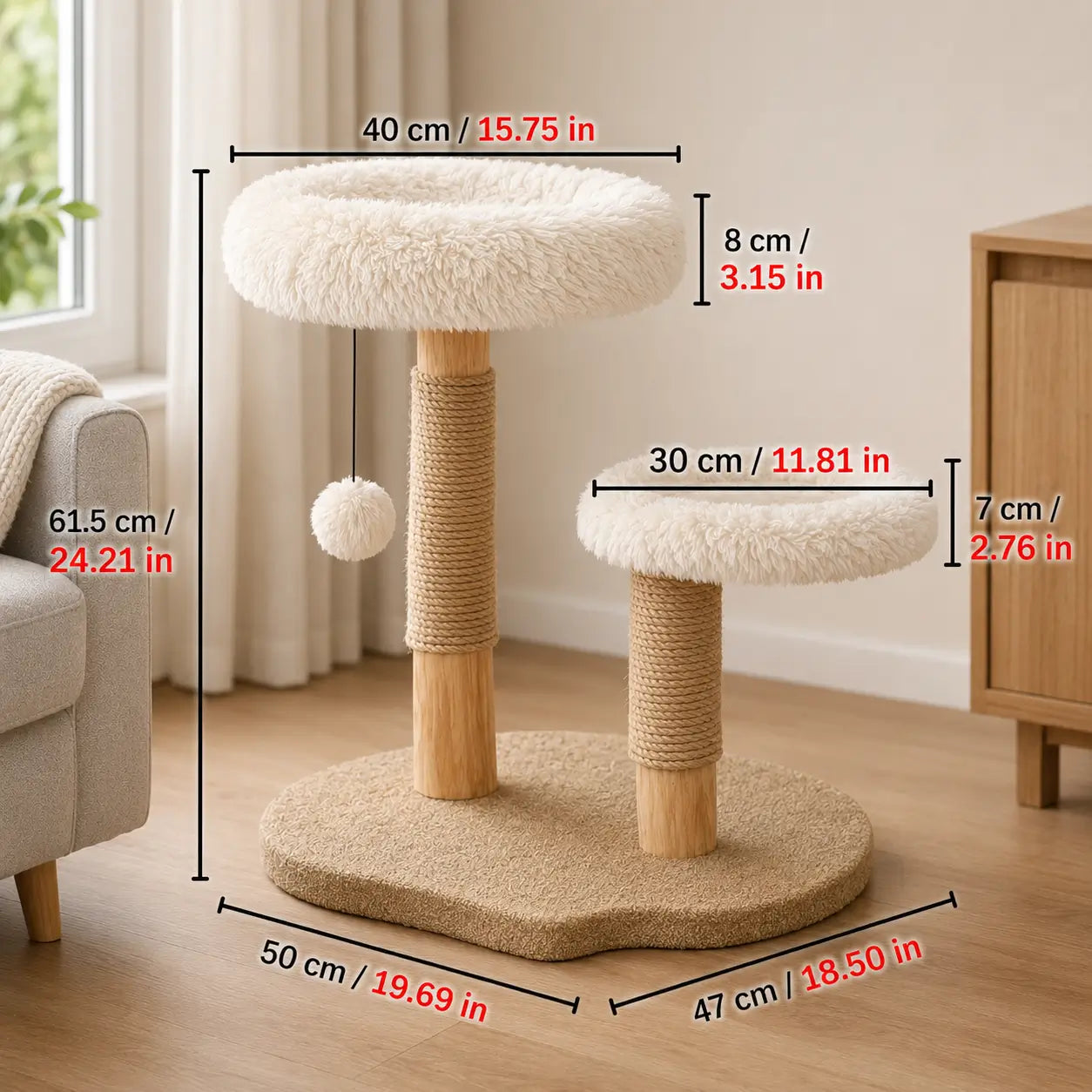 Katzenkratzbaum Größenübersicht 