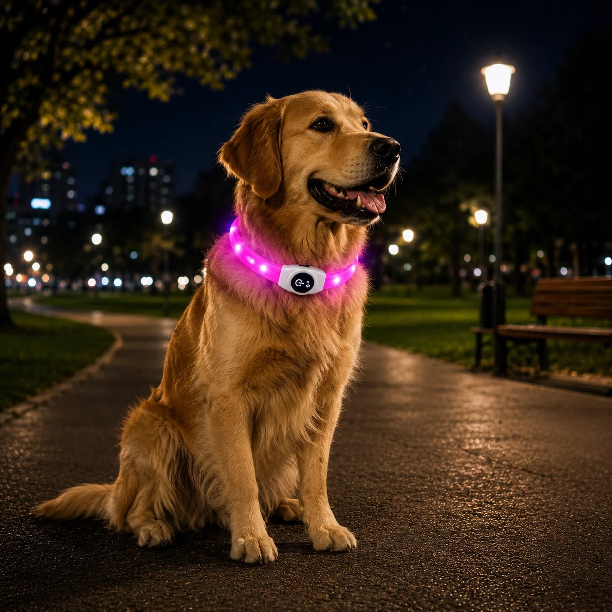 LED_Hundehalsband variantbild rosa