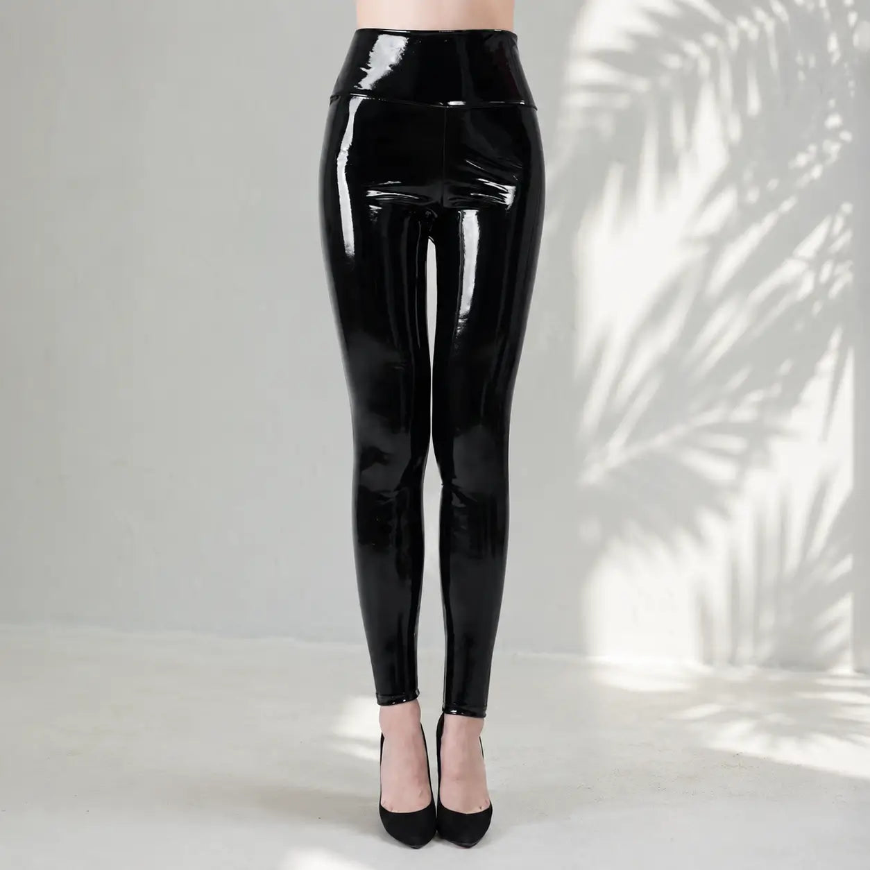 Leder-Leggings Schwarz