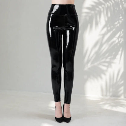 Leder-Leggings Schwarz