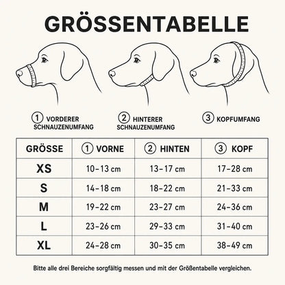 Leder Maulkorb Größentabelle