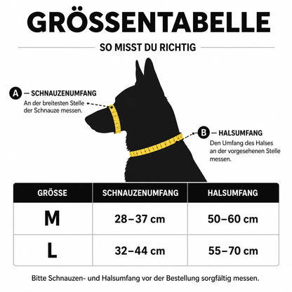 Leder Maulkorb Größentabelle