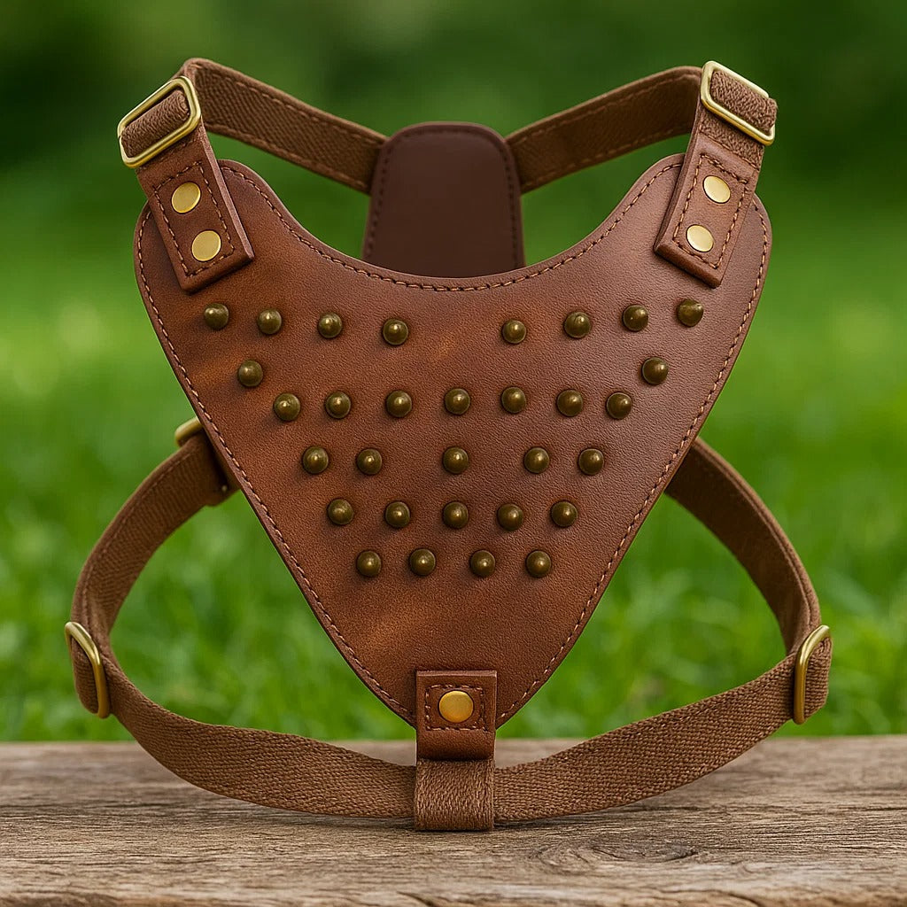 Leder Hundegeschirr | Verstellbares Spiked Geschirr für Hunde