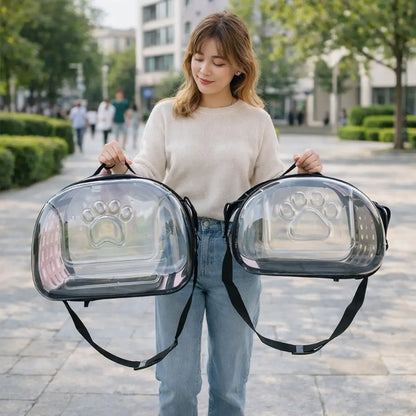 Sac de transport pour chats et petits chiens | Transparent et respirant