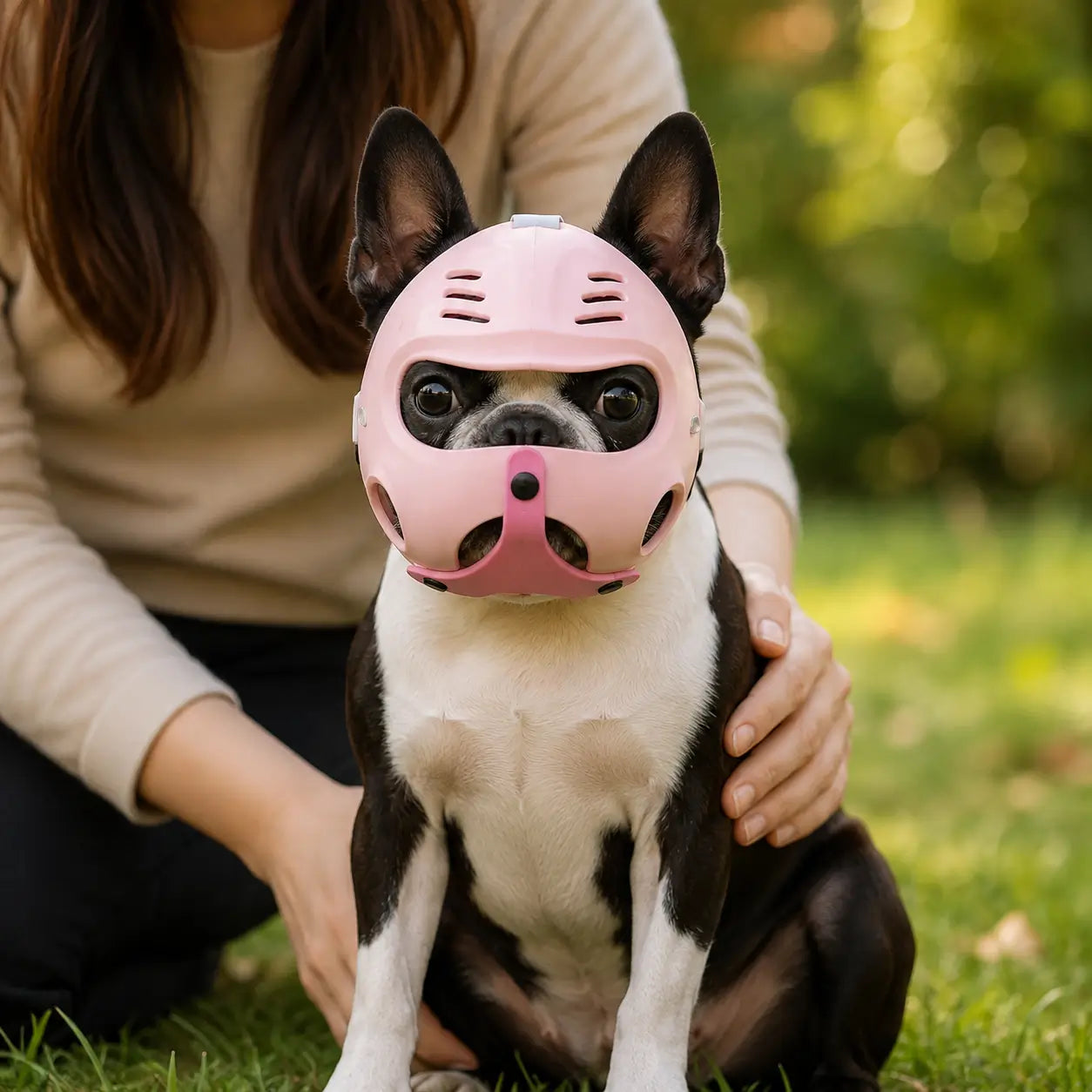 Maulkorb für Französische Bulldogge Lifestyle-Bild