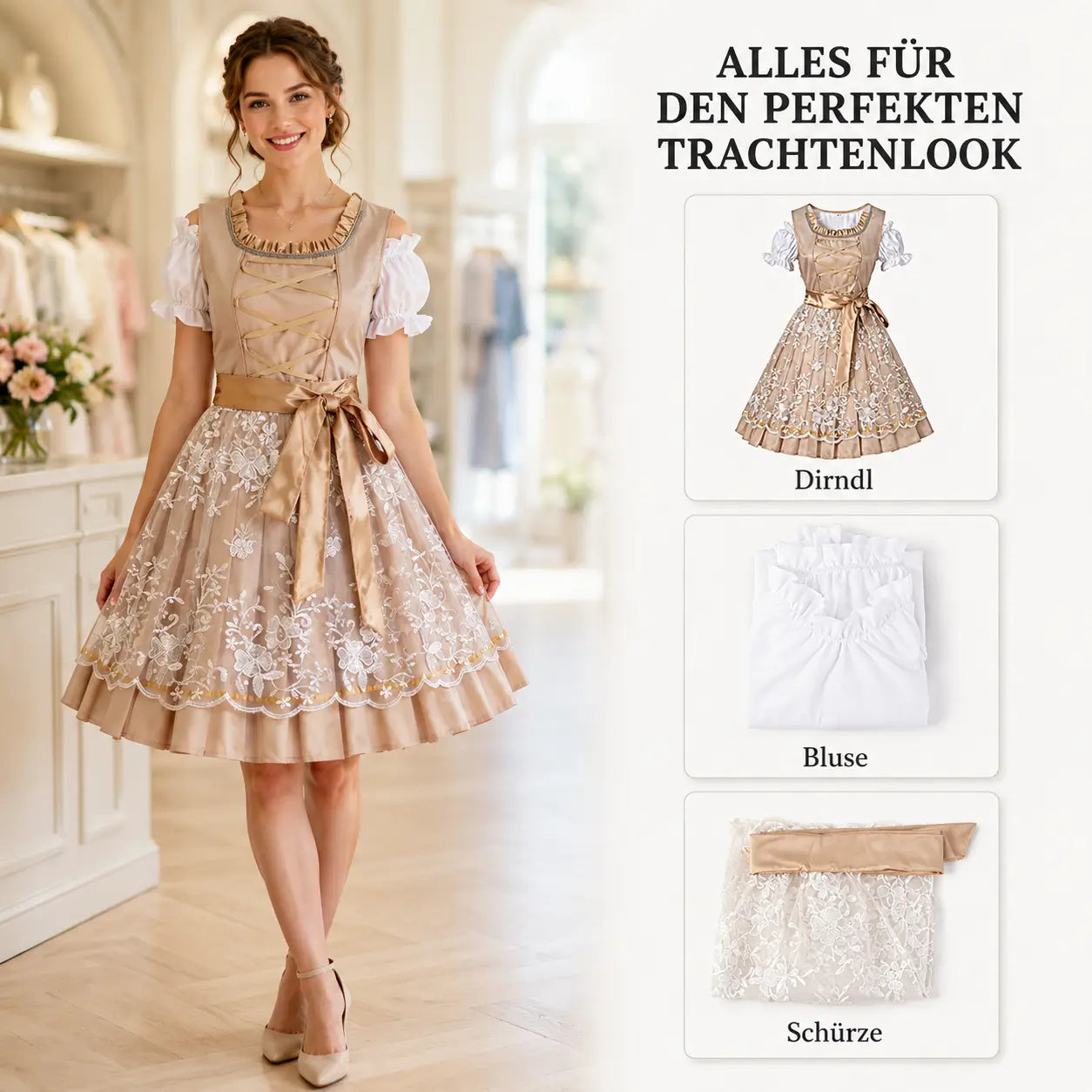Oktoberfest Dirndl Damen Set Produktmerkmale