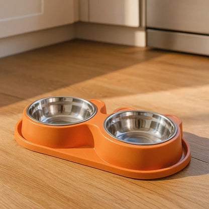 Set double de gamelles pour chien avec réservoir d'eau | Antidérapant & facile à nettoyer